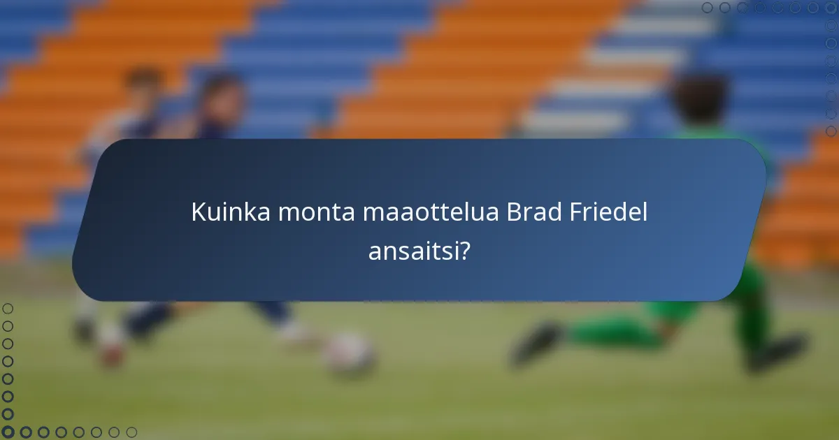 Kuinka monta maaottelua Brad Friedel ansaitsi?