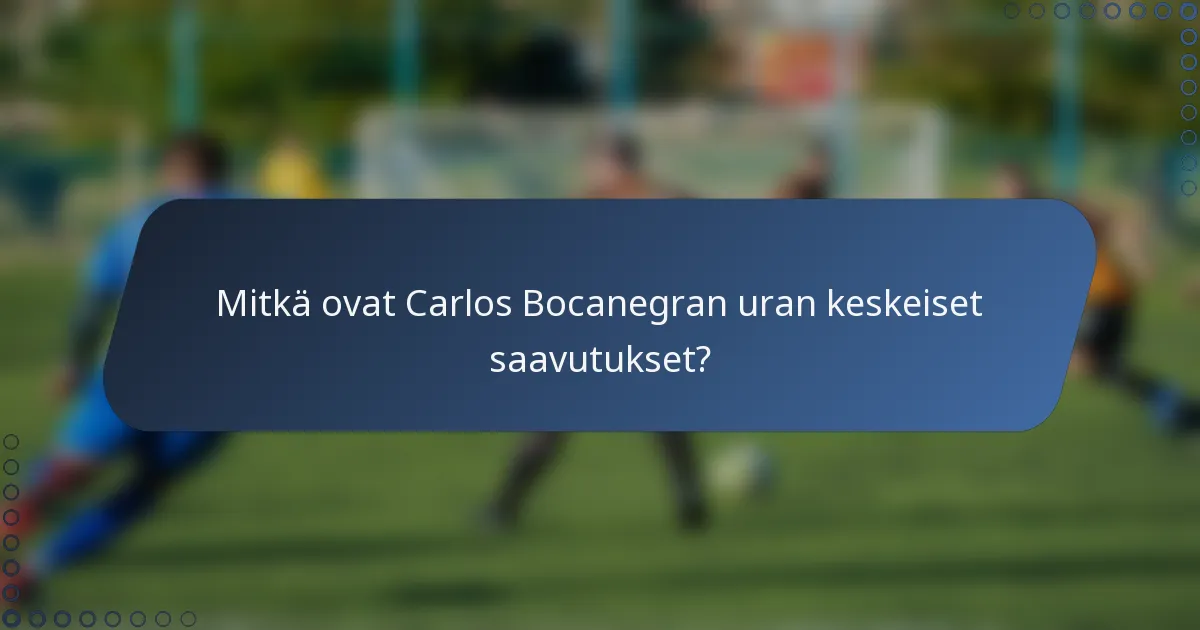 Mitkä ovat Carlos Bocanegran uran keskeiset saavutukset?