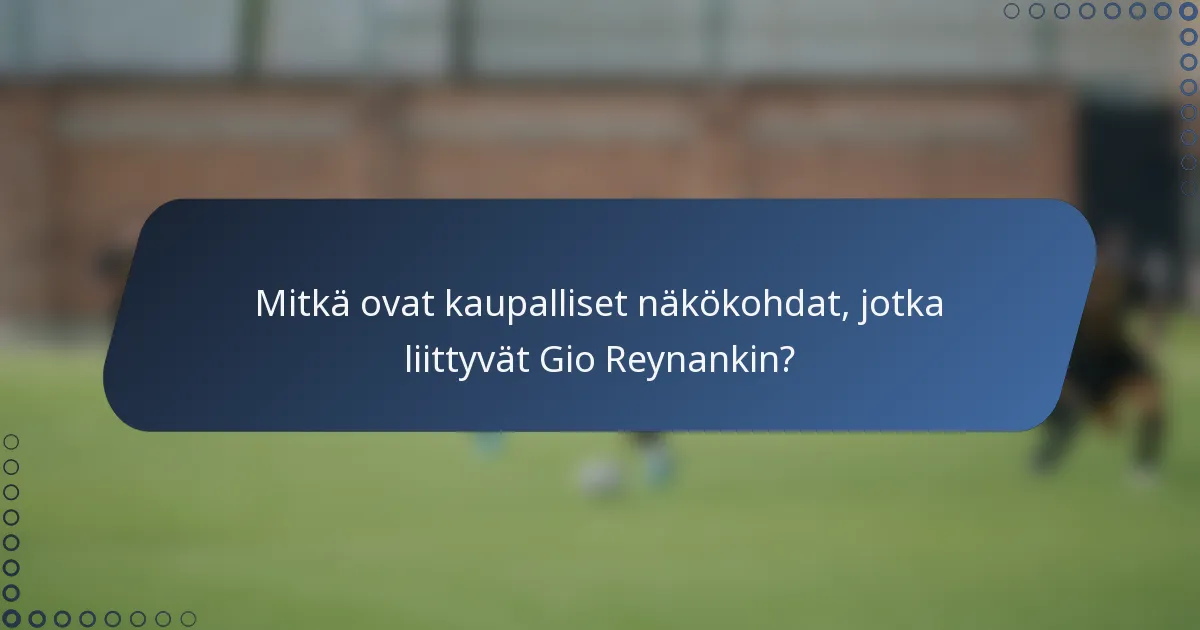 Mitkä ovat kaupalliset näkökohdat, jotka liittyvät Gio Reynankin?